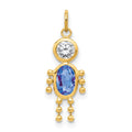 10k September Boy Blue Imitation Birthstone Charm