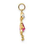10k October Girl Pink Imitation Birthstone Charm