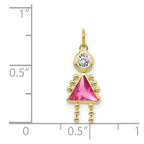 10k October Girl Pink Imitation Birthstone Charm