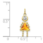 10k November Girl Yellow Imitation Birthstone Charm