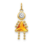 10k November Girl Yellow Imitation Birthstone Charm