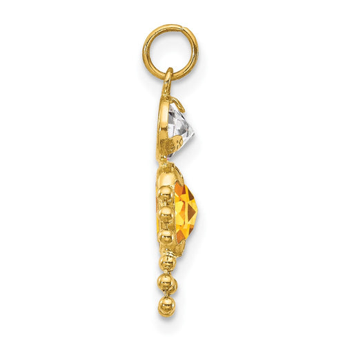 10k November Boy Yellow Imitation Birthstone Charm