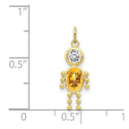 10k November Boy Yellow Imitation Birthstone Charm