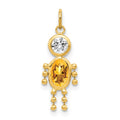 10k November Boy Yellow Imitation Birthstone Charm