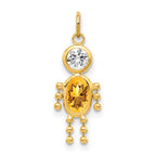 10k November Boy Yellow Imitation Birthstone Charm