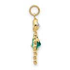 10k December Girl Blue-Green Imitation Birthstone Charm