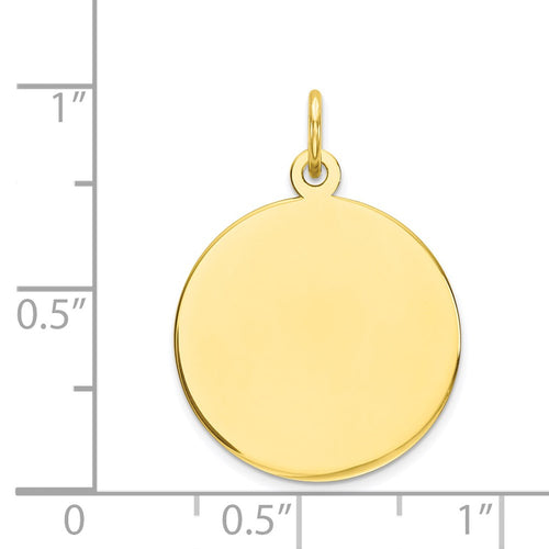 10K Plain .018 Gauge 17.75x17.75mm Circular Engravable Disc Charm