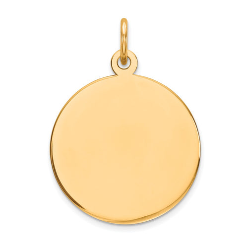 10K Plain .013 Gauge 17.75x17.75mm Circular Engravable Disc Charm
