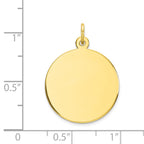 10K Plain .018 Gauge 19x19mm Circular Engravable Disc Charm