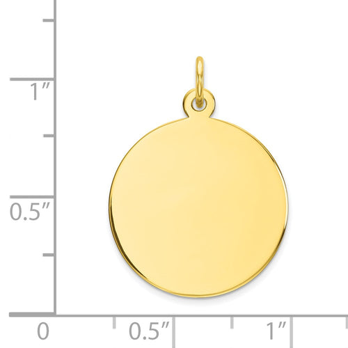 10K Plain .018 Gauge 19x19mm Circular Engravable Disc Charm