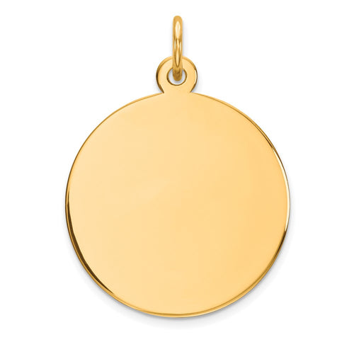 10K Plain .018 Gauge 19x19mm Circular Engravable Disc Charm