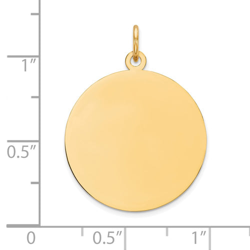 10K Plain .018 Gauge 21.25x21.25mm Circular Engravable Disc Charm