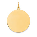 10K Plain .018 Gauge 21.25x21.25mm Circular Engravable Disc Charm