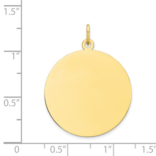 10K Plain .018 Gauge 24x24mm Circular Engravable Disc Charm