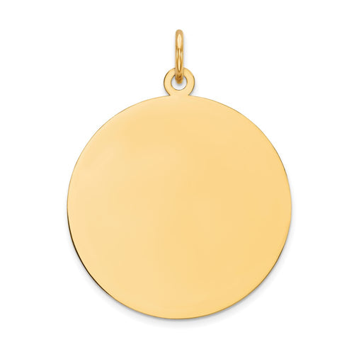 10K Plain .013 Gauge 24x24mm Circular Engravable Disc Charm