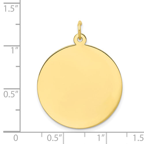 10K Plain .018 Gauge 25x25mm Circular Engravable Disc Charm