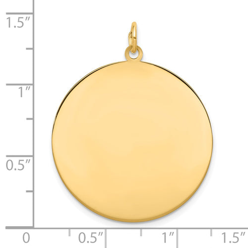 10K Plain .018 Gauge 28.5x28.5mm Circular Engravable Disc Charm
