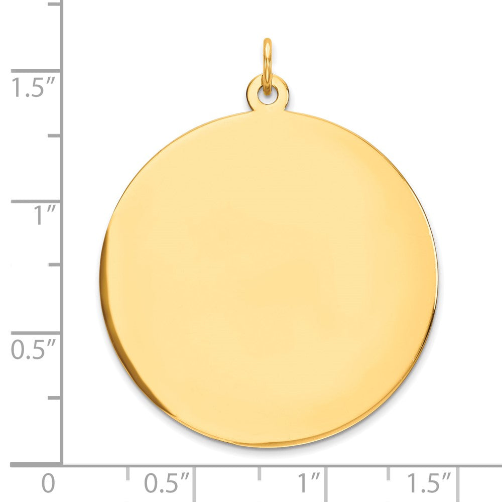 10K Plain .018 Gauge 31.75x31.75mm Circular Engravable Disc Charm