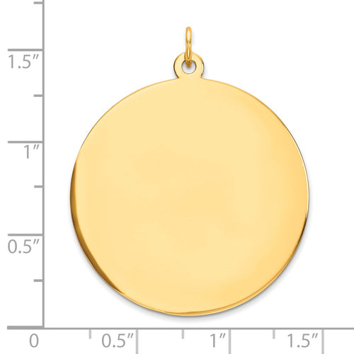 10K Plain .018 Gauge 31.75x31.75mm Circular Engravable Disc Charm