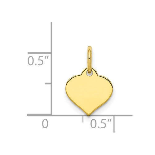 10k Plain .013 Gauge 9.6x8.4mm Heart Disc Charm
