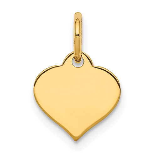 10k Plain .013 Gauge 9.6x8.4mm Heart Disc Charm