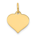10k Plain .018 Gauge 12x10.5mm Heart Disc Charm