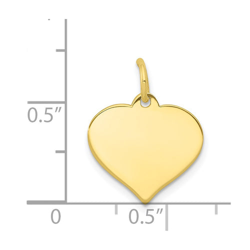 10k Plain .018 Gauge 14.5x12.6mm Heart Disc Charm
