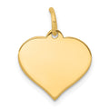 10k Plain .013 Gauge 14.5x12.6mm Heart Disc Charm