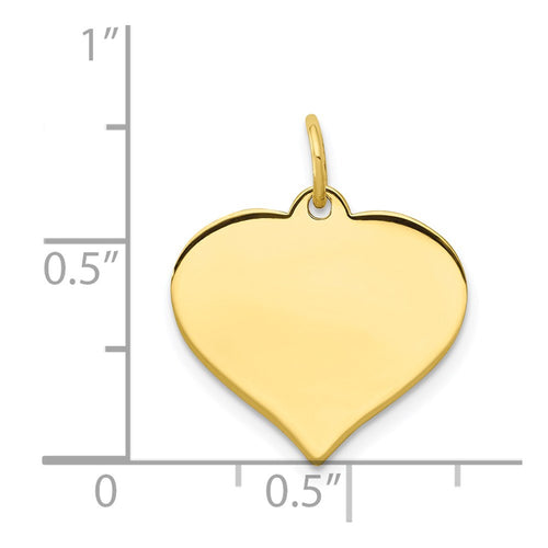 10k Plain .018 Gauge 16.8x14.8mm Heart Disc Charm