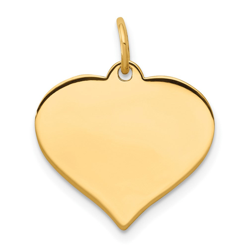 10k Plain .013 Gauge 16.8x14.8mm Heart Disc Charm