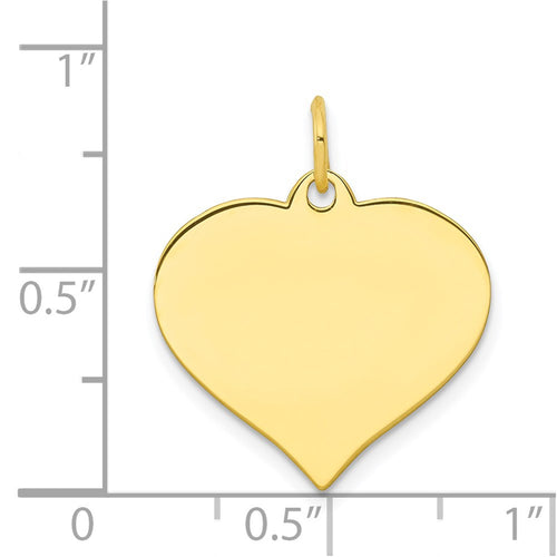 10k Plain .013 Gauge 19.3x16.9mm Heart Disc Charm