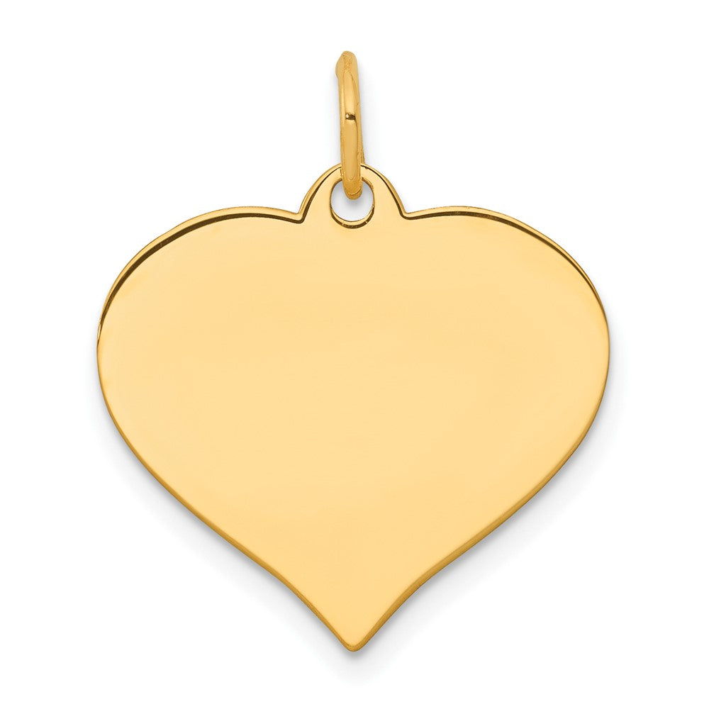 10k Plain .013 Gauge 19.3x16.9mm Heart Disc Charm