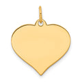 10k Plain .018 Gauge 19.3x16.9mm Heart Disc Charm