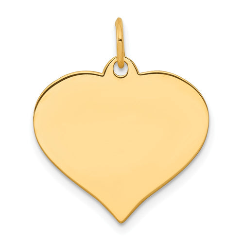 10k Plain .018 Gauge 19.3x16.9mm Heart Disc Charm