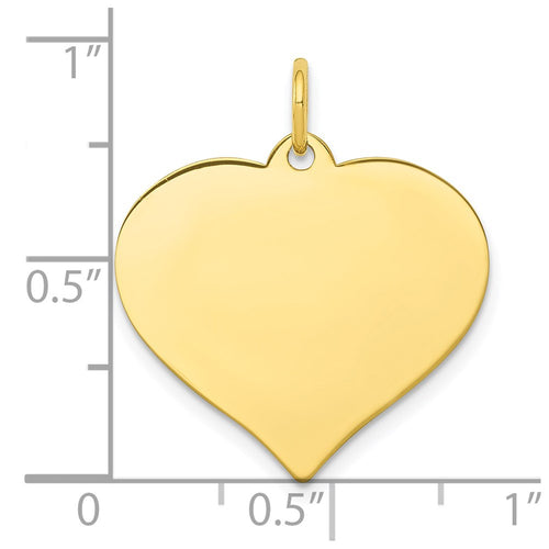 10k Plain .018 Gauge 21.7x18.8mm Heart Disc Charm