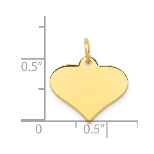 10k Plain .018 Gauge 18.5x13.8mm Engraveable Heart Disc Charm