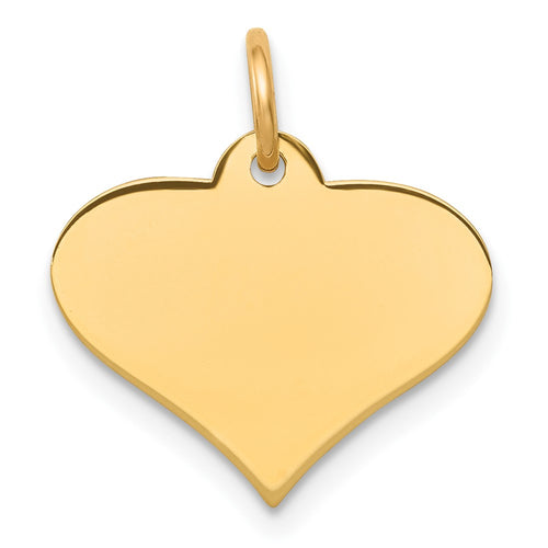 10k Plain .018 Gauge 18.5x13.8mm Engraveable Heart Disc Charm