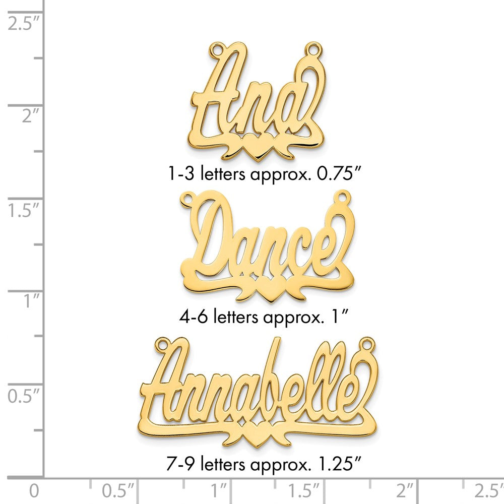10k Yellow Gold Polished Heart Name Plate