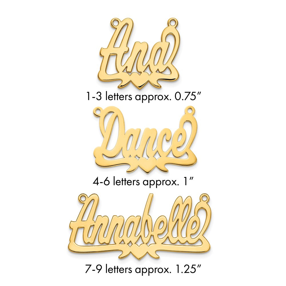 10k Yellow Gold Polished Heart Name Plate