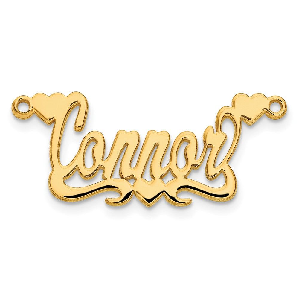 10k Yellow Gold Polished Hearts Name Plate