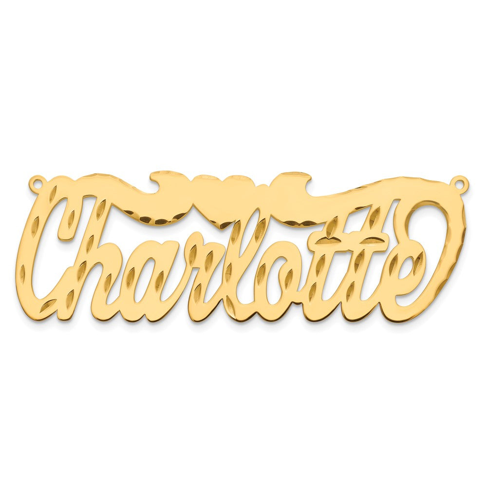 10k Yellow Gold  Diamond-cut Heart Name Plate