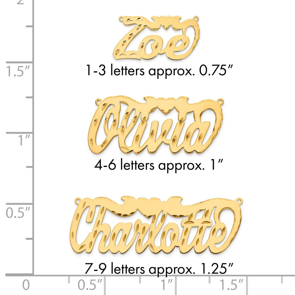 10k Yellow Gold  Diamond-cut Heart Name Plate