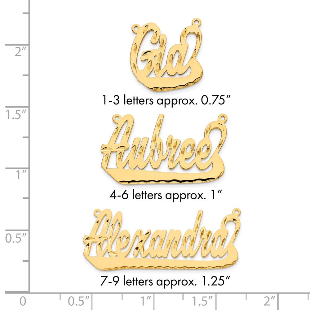 10k Yellow Gold Diamond-cut Underlined Name Plate