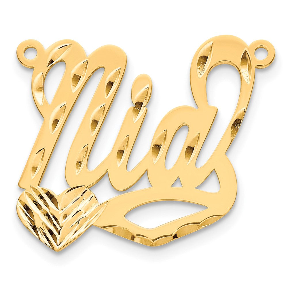 10k Yellow Gold Diamond-cut Heart Name Plate