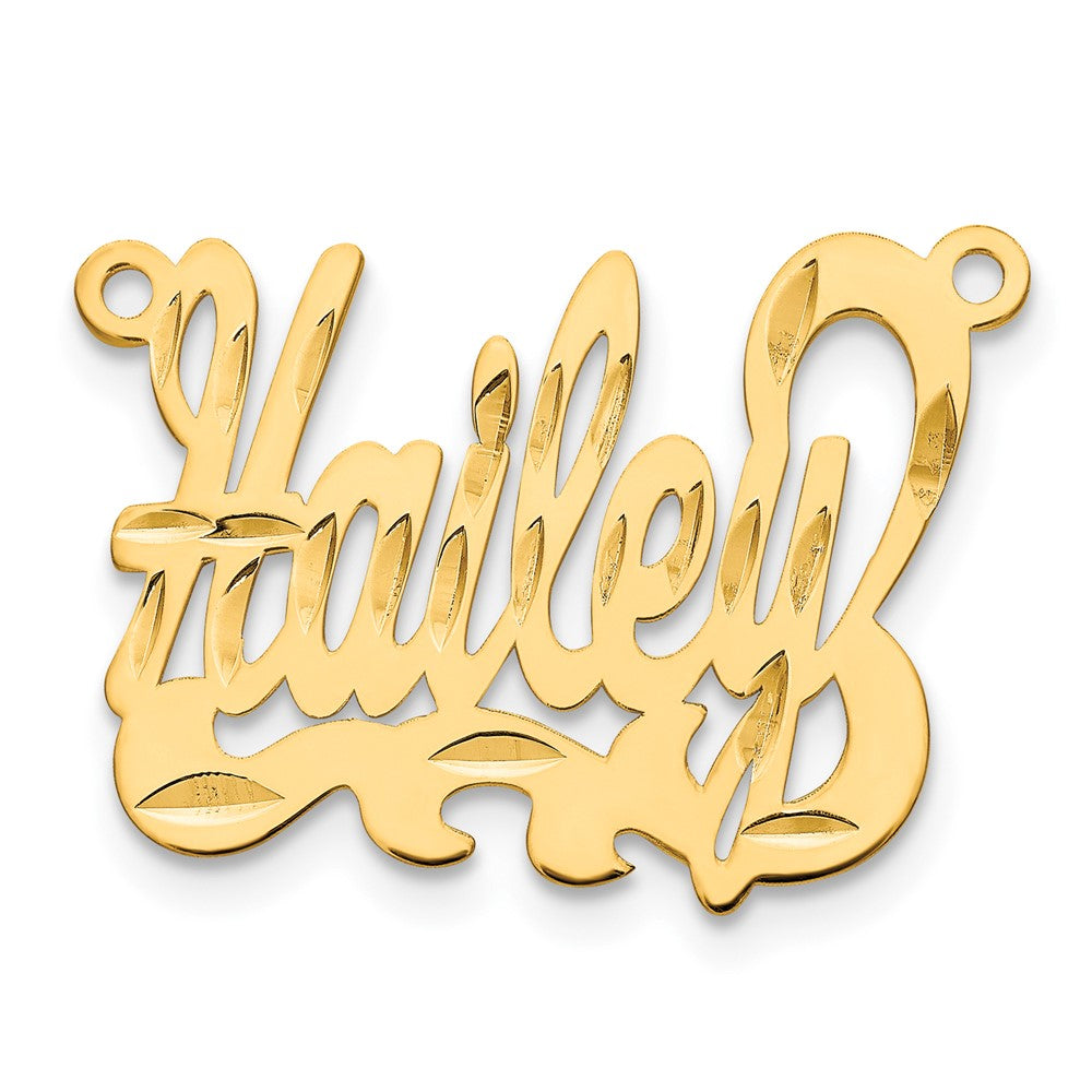 10k Yellow Gold Diamond-cut Name Plate