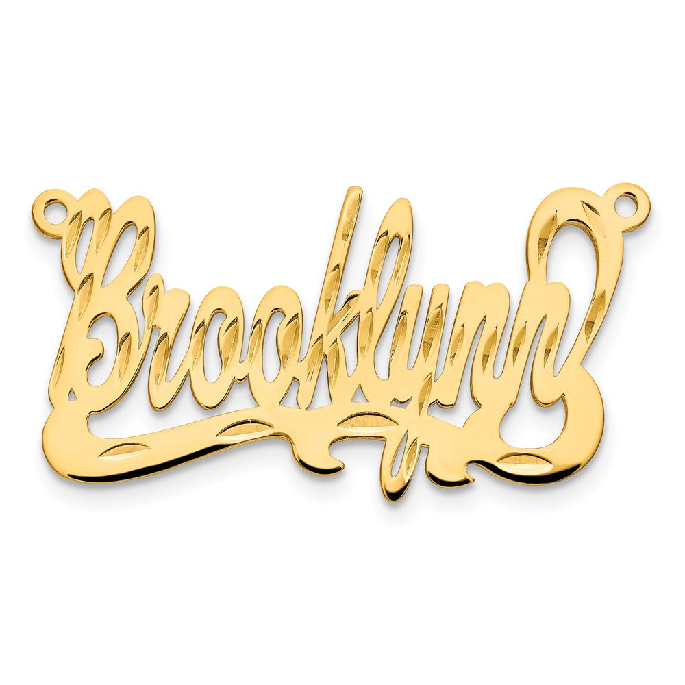 10k Yellow Gold Diamond-cut Name Plate