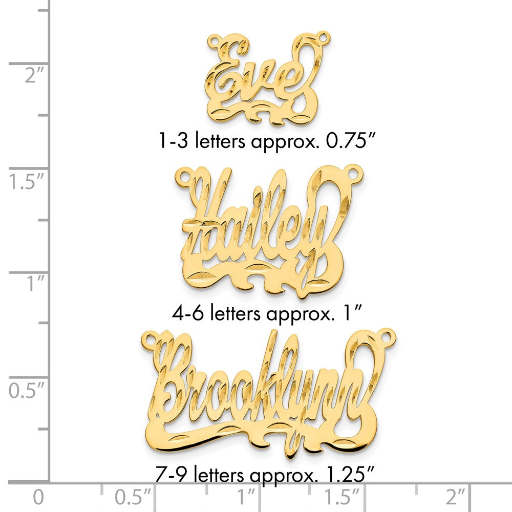 10k Yellow Gold Diamond-cut Name Plate