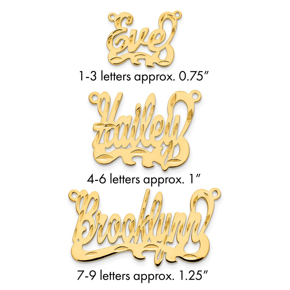 10k Yellow Gold Diamond-cut Name Plate