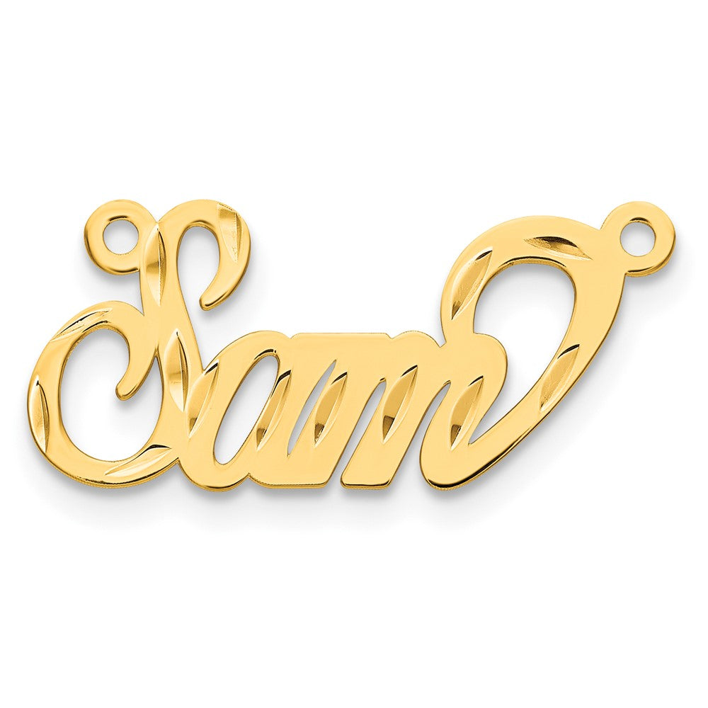 10k Yellow Gold Diamond-cut Name Plate