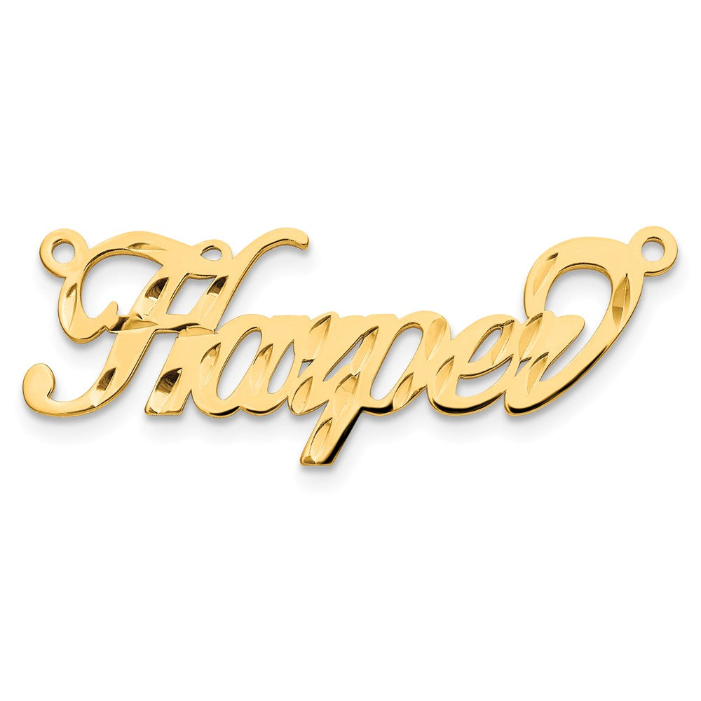 10k Yellow Gold Diamond-cut Name Plate